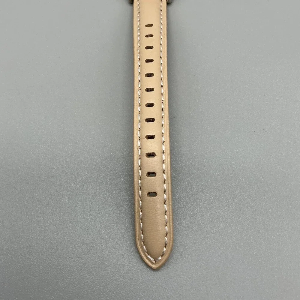 Vintage Fossil DRT DT-4041 Womens Watch 29mm Blue Dial Beige Leather New Battery